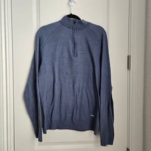 KJUS Men's Kulm Half-Zip Blue Long Sleeve Pullover Sweater Golf Athletic 52- L